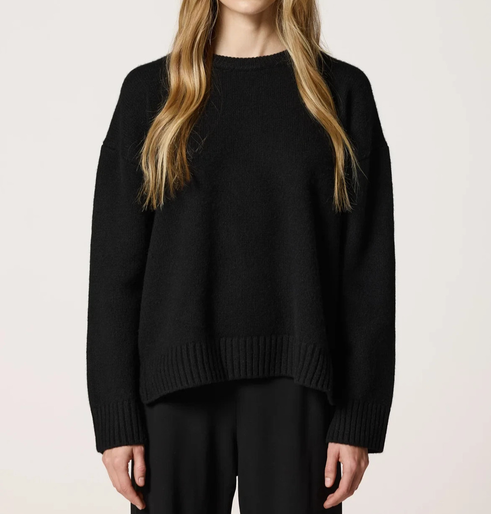 NEW CLYQUE Ilana Sweater Oversize Merino Wool Cashmere Black Medium Quiet Luxury